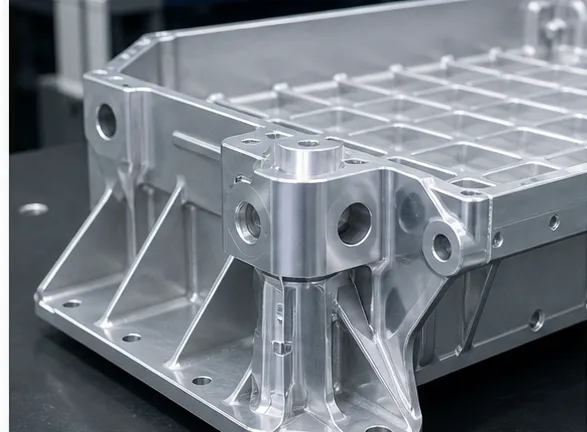 Precision aluminum EV battery tray corner module