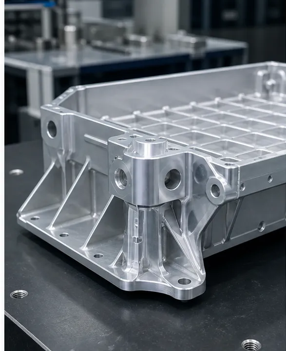 Precision aluminum EV battery tray corner module