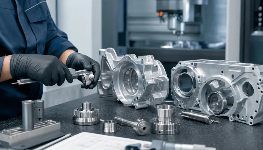 Quality inspection of precision CNC machined aluminum and stainless steel components