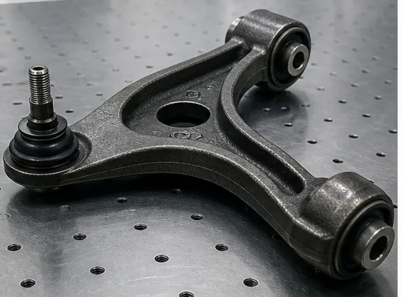 Forged steel automotive suspension control arm