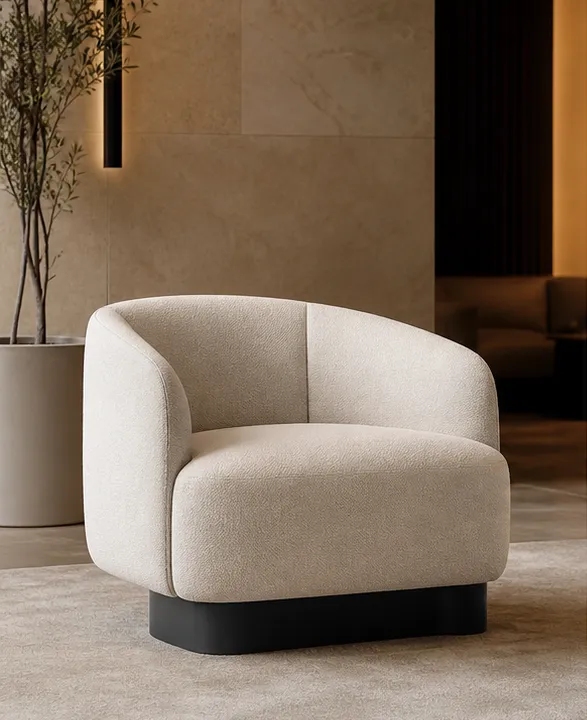 Contemporary upholstered hospitality lounge chair