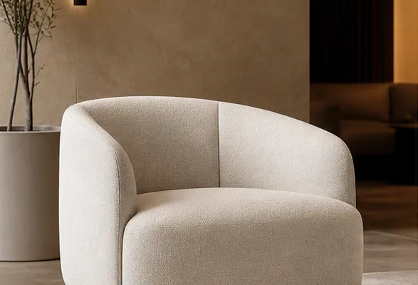 Contemporary upholstered hospitality lounge chair