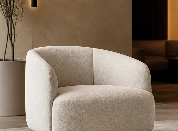 Contemporary upholstered hospitality lounge chair