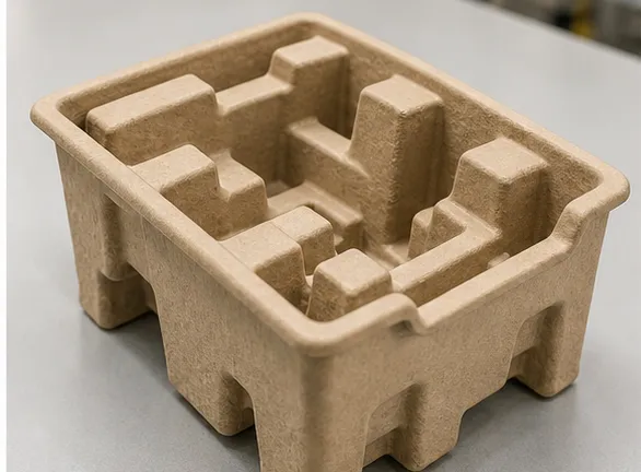 Custom molded pulp protective packaging insert